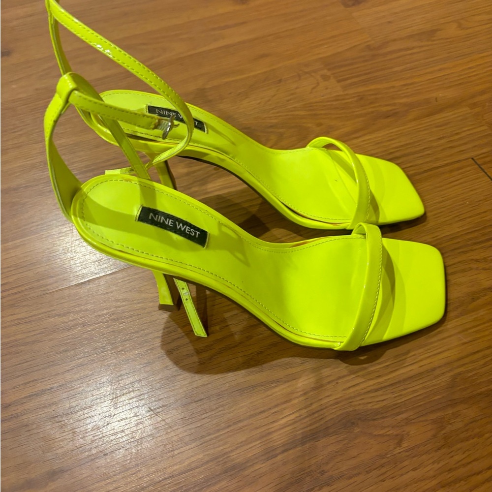 Nine West Bright yellow high heeled sandals - Size 10 - Picture 2 of 3